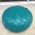 Teal Moroccan Hand Made Teal Leather Pouf For Sale - Image 8 of 8