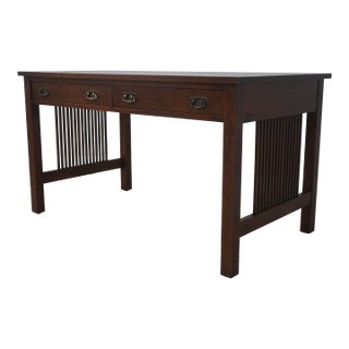 Stickley Mission Oak Spindle Writing Desk For Sale