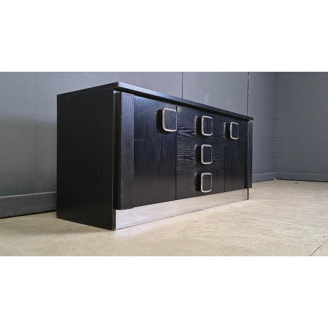 Vintage Black Wooden Cabinet, 1970s For Sale - Image 6 of 9