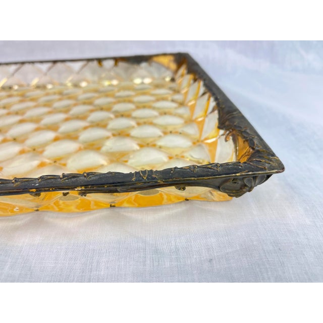 Gold Vintage Art Nouveau Lucite Tray For Sale - Image 8 of 13
