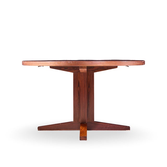 Mid 20th Century John Mortensen for Heltborg Møbler Mid Century Danish Rosewood Expanding Dining Table With 2 Leaves For Sale - Image 5 of 13