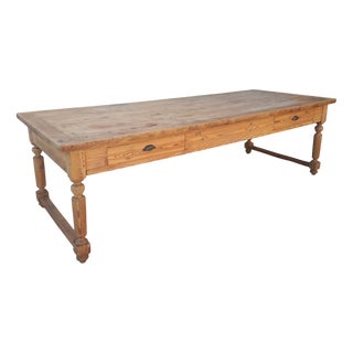 Large Dining Table with Drawers, 1890s For Sale