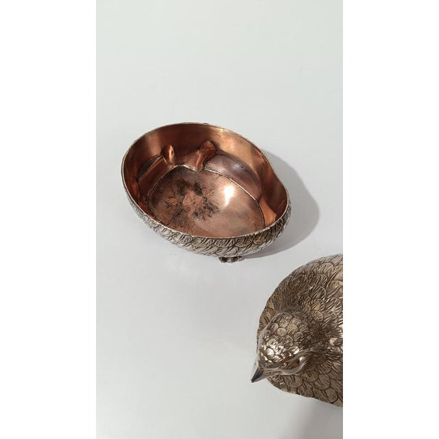 Mid-Century Silver-Plated Quail-Shaped Box in the style of Mauro Manetti, 1970s For Sale - Image 16 of 18