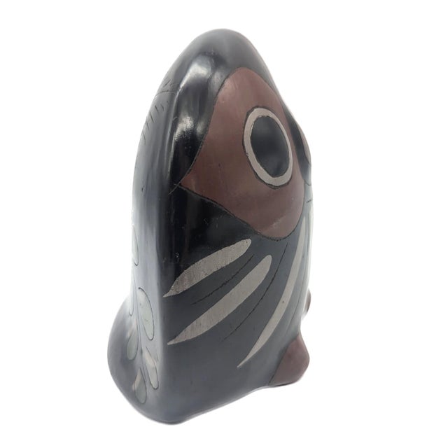 Mexican Tonalá Mexico Owl Ceramic Figurine For Sale - Image 3 of 11