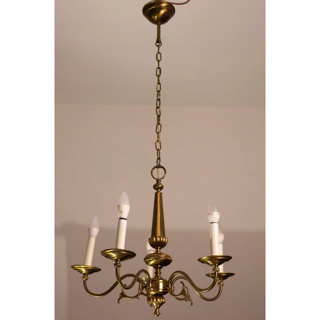 Unique design piece for any space, vintage brass chandelier signed Sciolari, see last photo, model 526, 1950. Good vintage...
