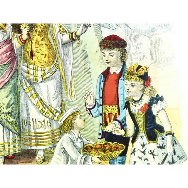 Wood Victorian Fashion Plate European Periodical Reproduction Print Framed For Sale - Image 7 of 11