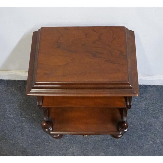 Wood Vintage Antique Solid Mahogany Traditional Style 15" Open Cabinet Nightstand For Sale - Image 7 of 11