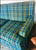 Textile Mid Century Sofa Blue and Green Plaid 3 Seat Sofa For Sale - Image 7 of 12