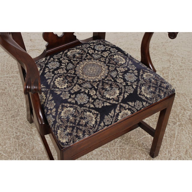 Statton Cherry Chippendale Style Armchair For Sale - Image 12 of 15