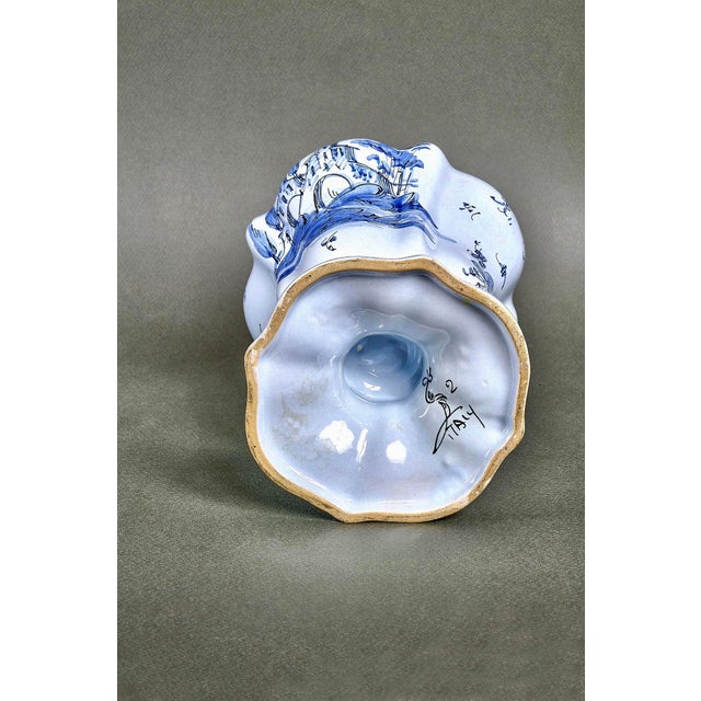 Italian Ceramic Hand-Painted Vase from Cantagalli, 1880s For Sale - Image 4 of 9