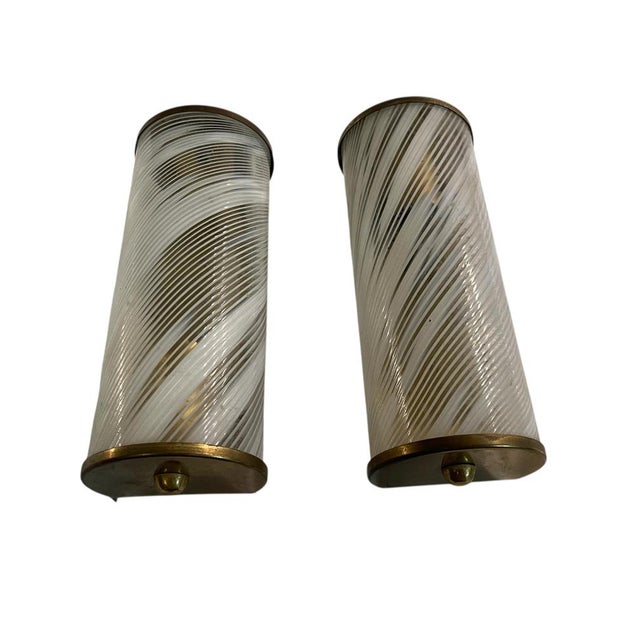 Murano Glass and Brass Sconces from Paolo Venini, 1970s, Set of 2 For Sale - Image 11 of 11