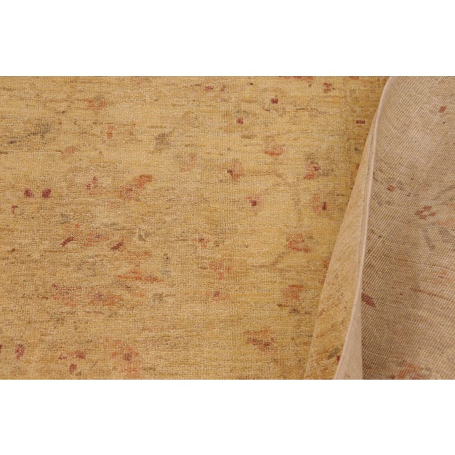 Tan Classic Ziegler Gold Tan Hand-Knotted Wool Rug - 9'4'' X 11'10'' For Sale - Image 8 of 8