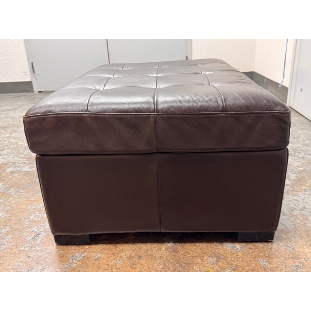 Animal Skin Twin Size Gumps Leather Ottoman Hidden Sleeper For Sale - Image 7 of 12