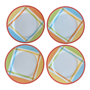 Set of 4 Villeroy & Boch Switch Bonjour Monsieur Dinner Plates