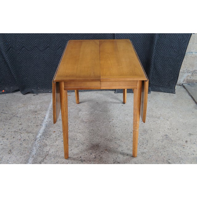 Drexel Meridian Mid Century Modern Walnut Drop Leaf Extendable Dining Table 95" For Sale - Image 6 of 13