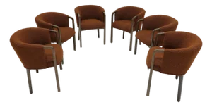 Edward Wormley for Dunbar Dining Chairs in Boucle - Set of 6