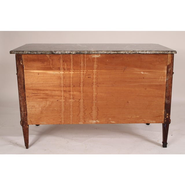 Louis XVI Mahogany Chest of Drawers Ith Marble Top For Sale - Image 4 of 12
