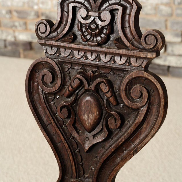 Wood 1900s French Oak Gothic Style Chair For Sale - Image 7 of 9