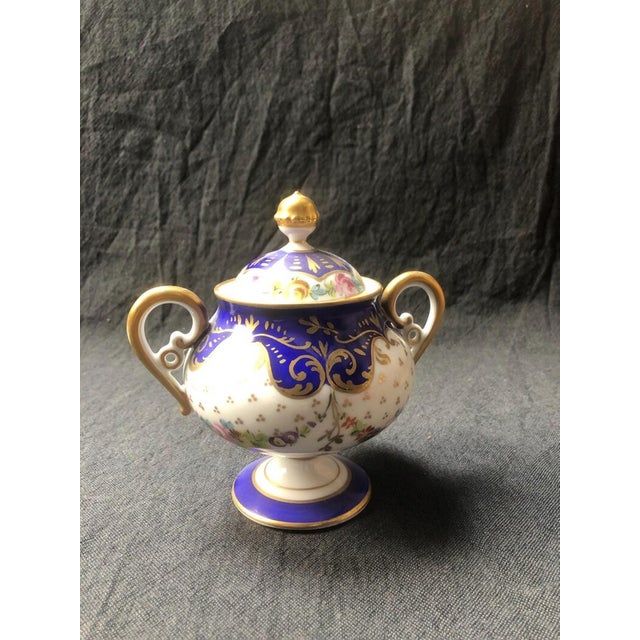 Antique Hand-Painted Floral Service in Limoges Porcelain from Marquise de Sevigne, 1890, Set of 8 For Sale - Image 4 of 11