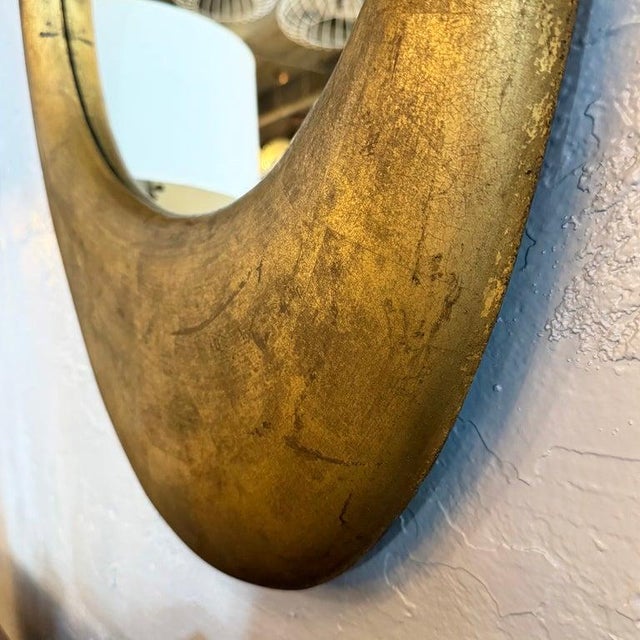 Antique Early 20th Century Cast Zinc Metal Gilt Oval Mirror For Sale - Image 9 of 9