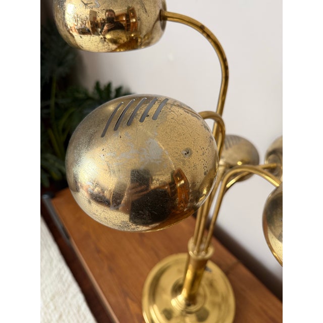 Brass Vintage Brass Waterfall/Tiered Eyeball Lamp After Sonneman For Sale - Image 8 of 12