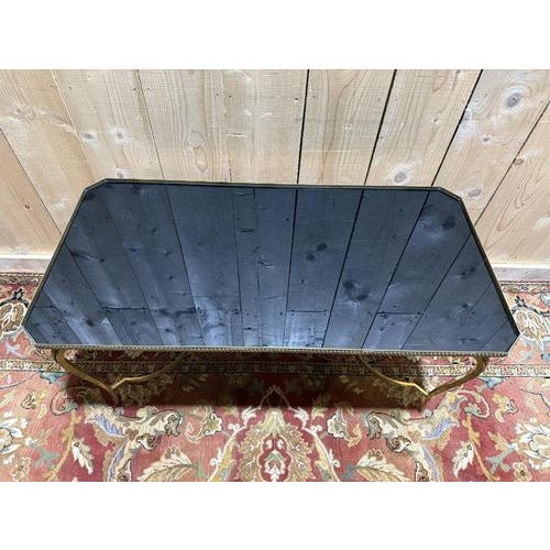 Traditional Neoclassical Style Coffee Table with Glass For Sale - Image 3 of 5