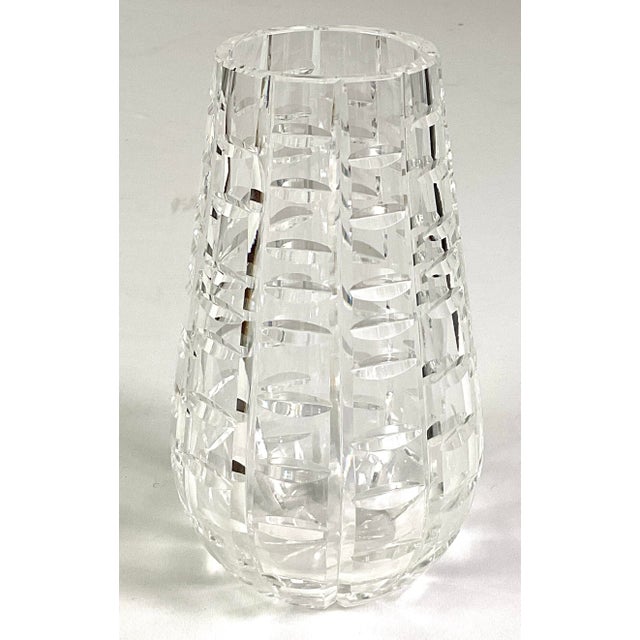 Waterford Crystal of Ireland- “Tralee”-7 Inch Tapered Ladder Vase For Sale - Image 6 of 7