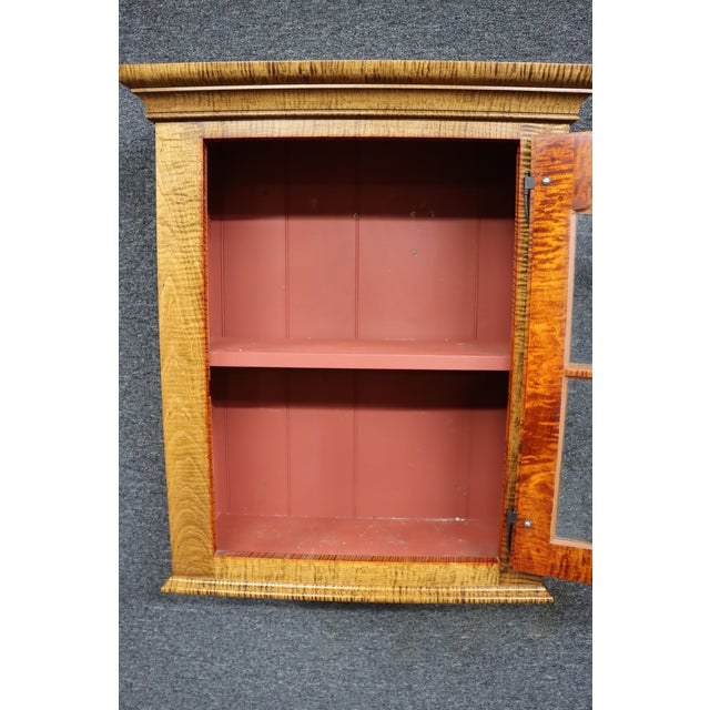Brown Bench-Made Tiger Maple Hanging Cupboard For Sale - Image 8 of 12