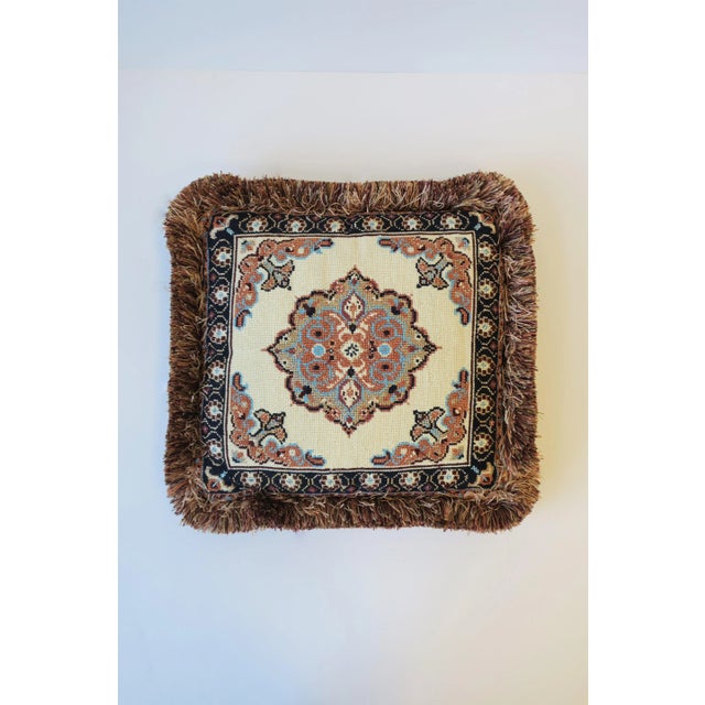 A beautiful handmade needlepoint pillow with a Moroccan/Moorish design style. Pillow has a beautiful center medallion,...