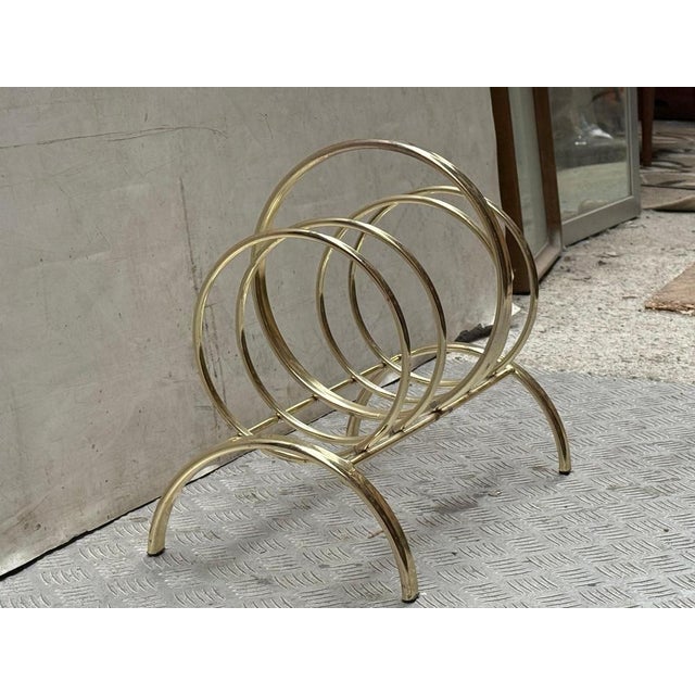 Mid-Century Modern Gilt Magazine Holder, 1960s For Sale - Image 8 of 12