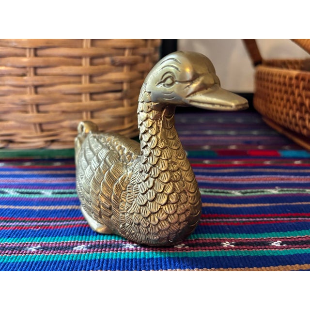Asian style solid brass goose, made in the 1980s. Excellent patina and charm. I ship quickly and conscientiously. Click on...