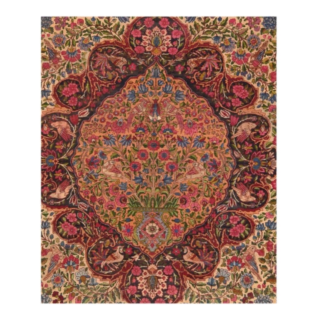 Traditional Antique Kerman Rug 10'0'' x 13'4'' For Sale - Image 3 of 3
