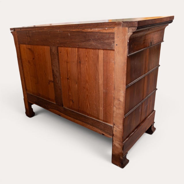 French Louis Philippe Flame Mahogany Commode With Original Ebonized Detailing, Mid-19th Century For Sale - Image 9 of 9