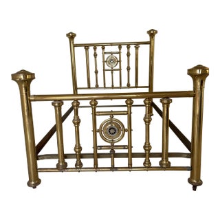 1900's Antique Brass Bed- Full Size For Sale
