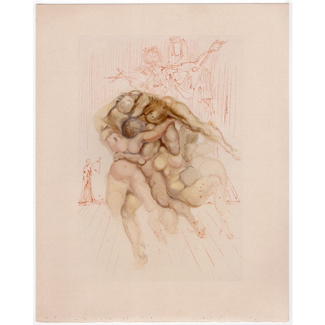 Salvador Dali, Wrathful Souls, 1964, Woodcut For Sale