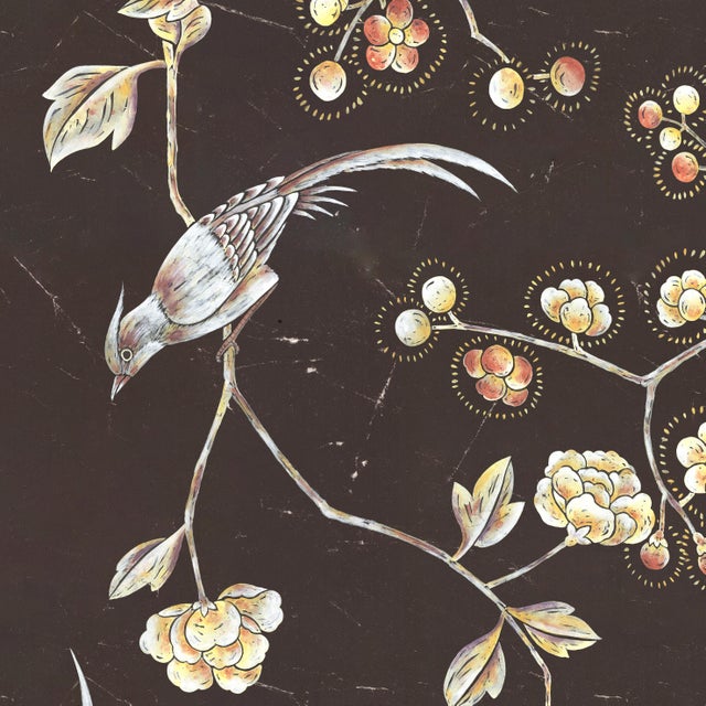 Not Yet Made - Made To Order W36'* H100"/Panel, Antique-Style Coromandel Black Chinoiserie Wallpaper For Sale - Image 5 of 10