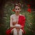 Royal Tea Poppies by Dasha and Mari Camouflage, a model poses in a field of poppies. Limited edition print (edition size...