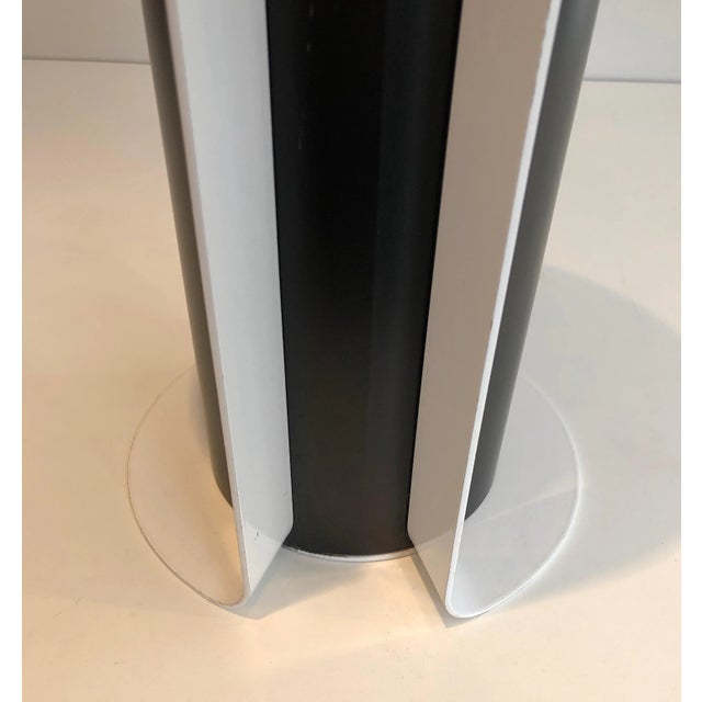 Black and White Lacquered Design Fire Place Tools on Stand, French, Circa 1980 - 5 Pieces For Sale - Image 10 of 13