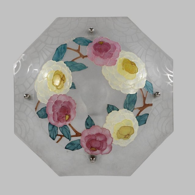 French Art Deco Pendant Light by Loys Lucha - 1930 Chandelier France For Sale - Image 10 of 16