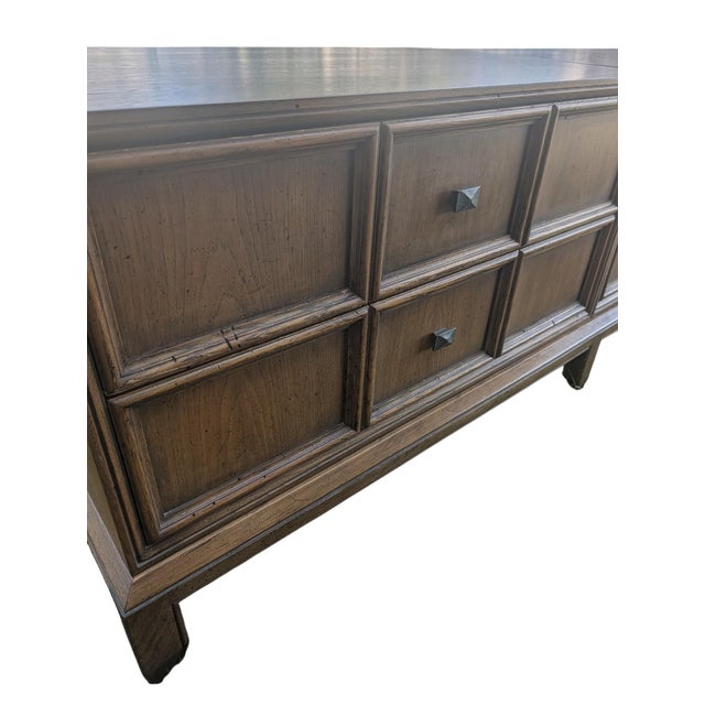 1960s 1960s Henredon "Custom Folio Three" 102" Modular Brutalist Credenza / Media Console For Sale - Image 5 of 16