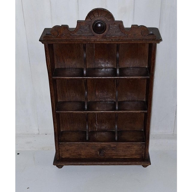 Antique German Oak Medicine Cabinet, 1880s, in Very Good conditions. Designed before 1890