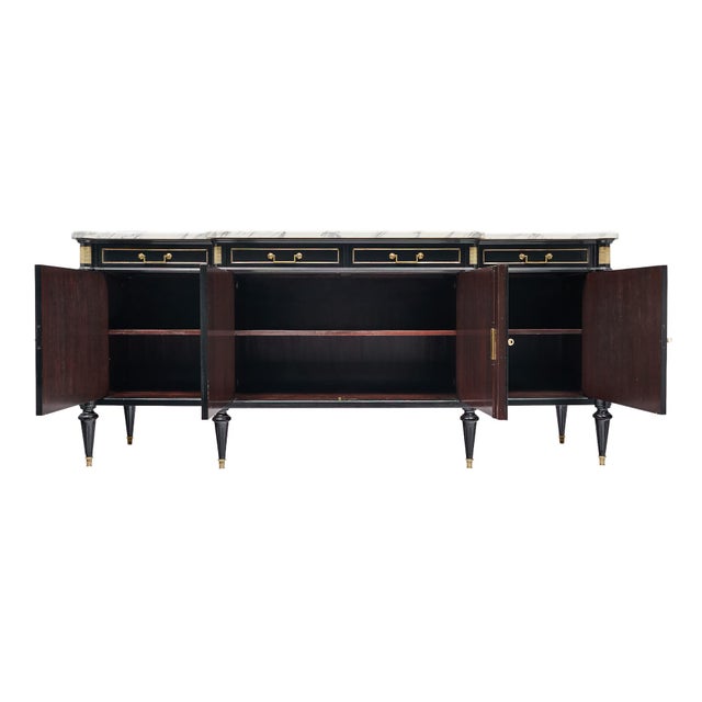 French Louis XVI Ebonized French Buffet For Sale - Image 3 of 9