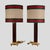 Brass and Metal Table Lamps with Murano Glass Rods, 1970s, Set of 2 For Sale - Image 9 of 12