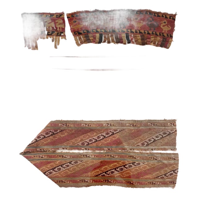 Two Framed Pre-Columbian Textile and Tools Chimu Chancay Culture For Sale