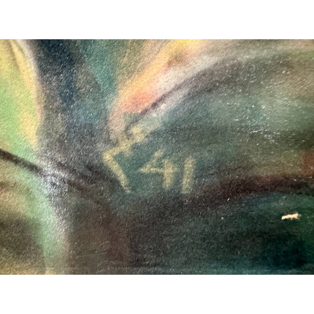 Henry Emil Salloch Original Pastel on Paper Water Lilies on a Shaded Pond, 1941. For Sale - Image 4 of 6