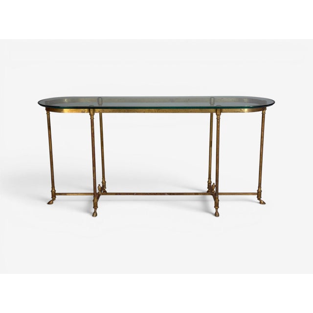 1970s LaBarge, German Modern, Console Table, Brass, Glass, Germany, 1970s For Sale - Image 5 of 12