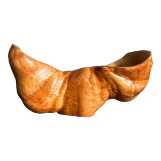 1950s Organic Modern Swedish Wooden Freeform Bowl For Sale