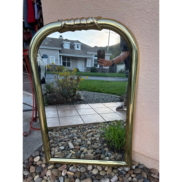 Vintage, Louis Philippe Style Solid Brass Wall Mirror, 19870-1908s (Heavy) For Sale In San Francisco - Image 6 of 12