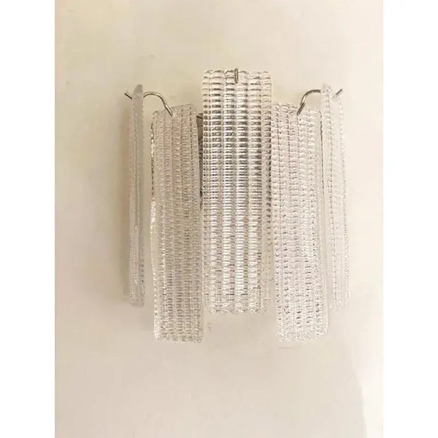 Contemporary Simoeng “Listelli” Murano Glass Wall Sconce With Diamond Strips - Set of Four For Sale - Image 3 of 13