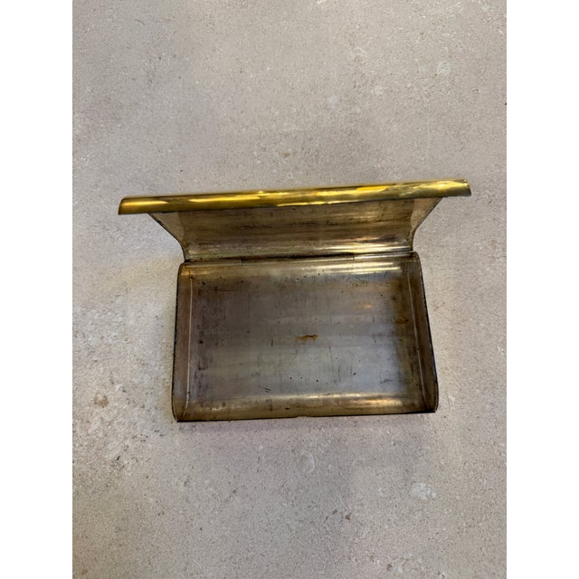 Brass Vintage Italian Brass Hinged Box With Curved Cover, 1970s For Sale - Image 8 of 8
